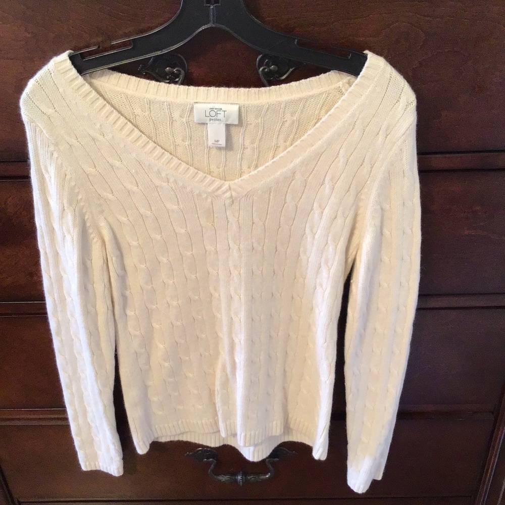 LOFT Cream Sweater EUC